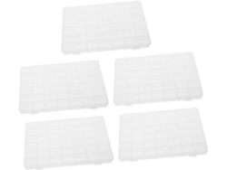 Caja De Almacenamiento De Plástico Nuobesty De 5 Piezas Con Compartimentos Transparentes, Organizador Y Portátil.