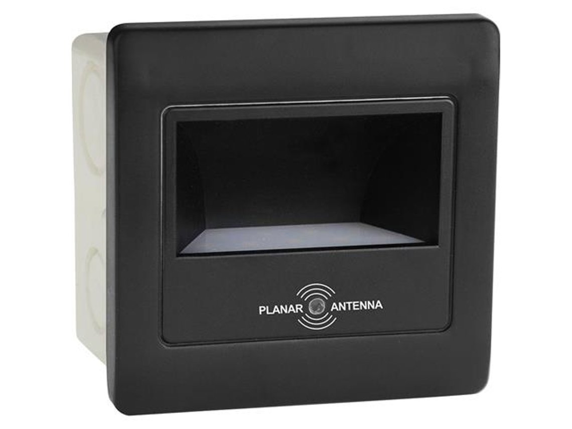 Punto LED de pared cuadrada negra con detector de microondas de 2 W (Ec. 16W) 4200K Dim. 86x86 mm HOROZ ELECTRIC