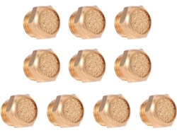 Conjunto De 10 Silenciadores Pneumáticos De Cobre Banhados A Ouro, Silenciadores De Bronze Sinterizado