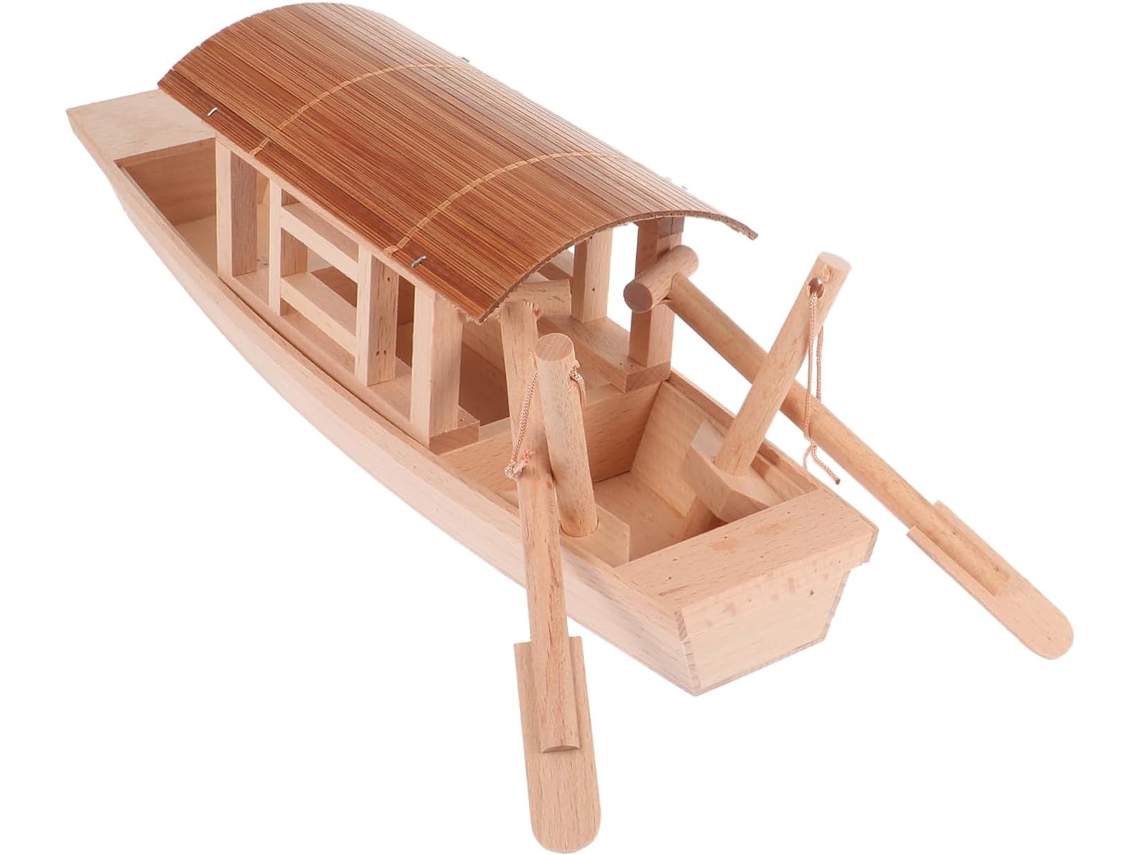 Maqueta De Barco De Pesca De Madera Para Niños Y Niñas, Modelo Pequeño Y Natural, Decoración.