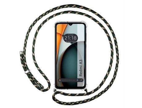Funda con Cordón para Xiaomi Redmi A3 TUMUNDOSMARTPHONE Silicona Verde