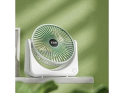 Ventilador portátil Digitallab con ajuste de volumen de aire de varias velocidades, ajustable hacia arriba y hacia abajo, recargable (verde)
