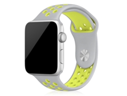 Correa deportiva de silicona compatible con Apple Watch de 38/40/41 mm. Talla M/L. 23 x 2 x 0,2 cm. Color gris.