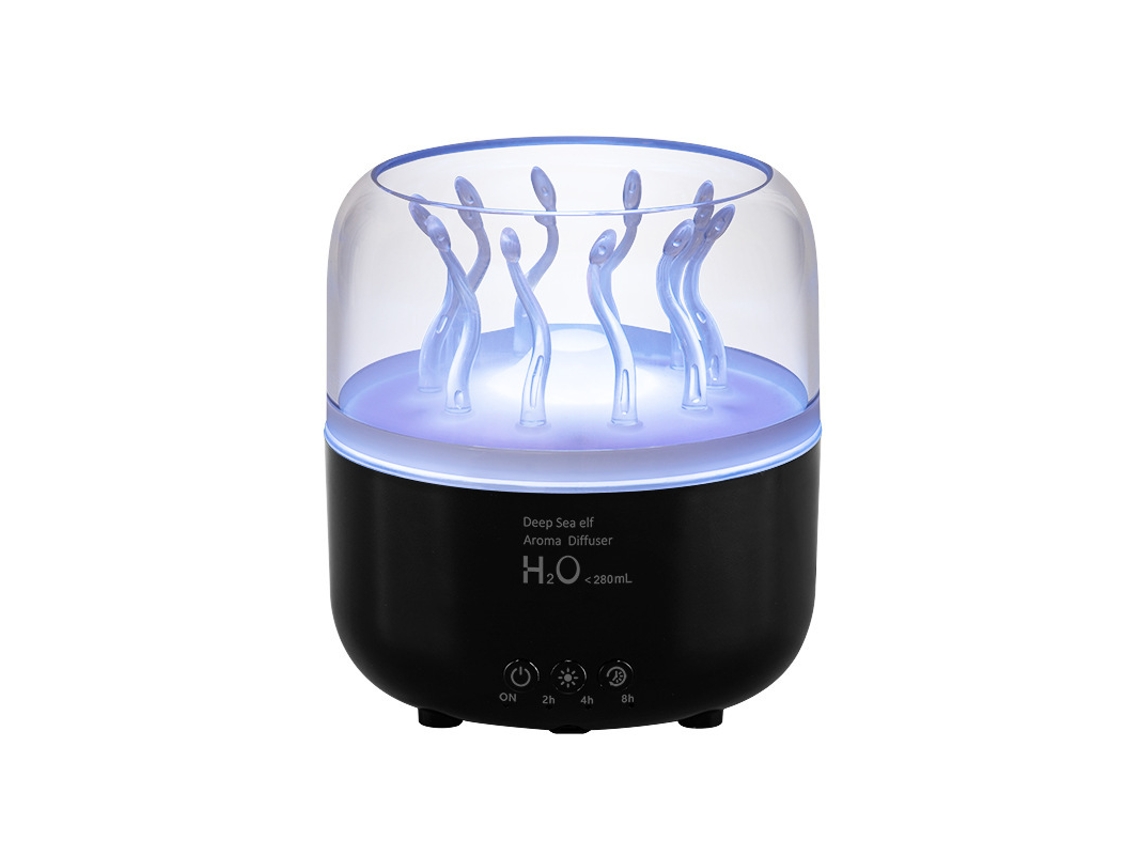 Rociador dinámico giratorio con lámpara de aromaterapia y humidificador MDUG (negro)