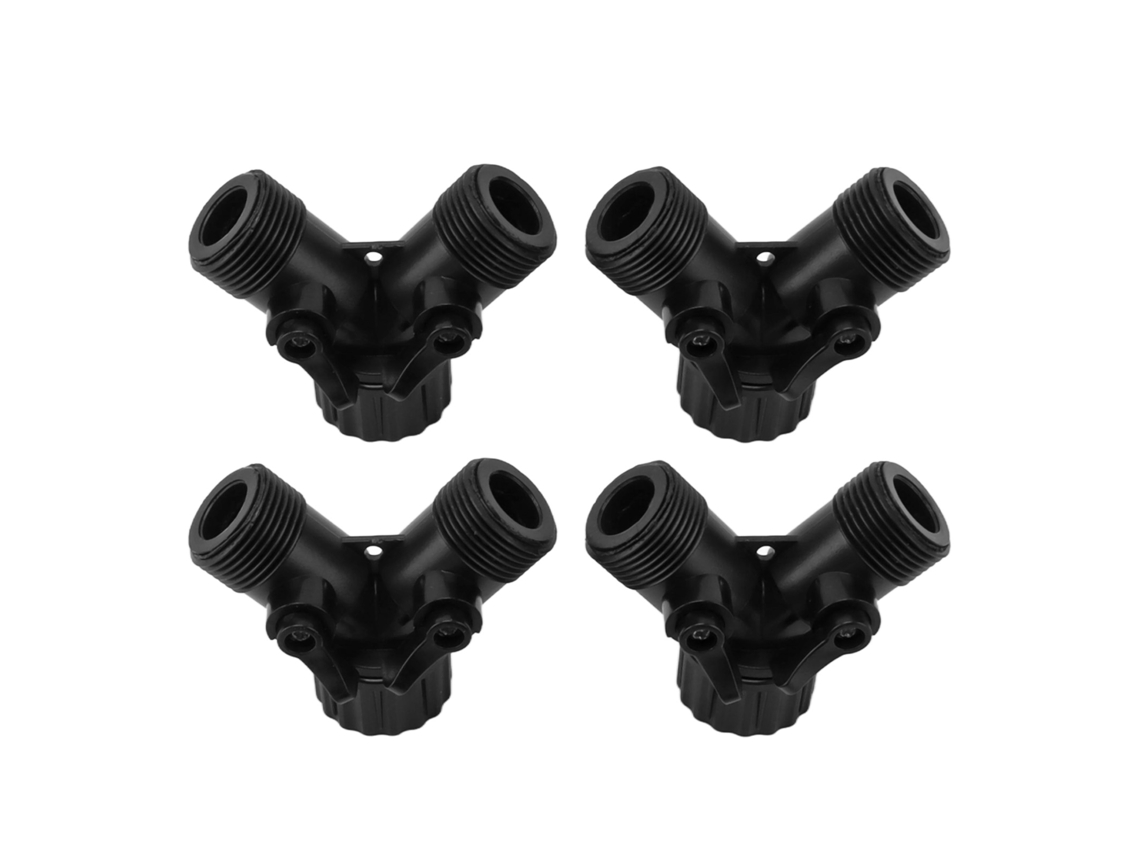 Divisor de grifo en Y de 2 vías y 2 válvulas, conector divisor de manguera para manguera de jardín, grifo estándar, 4 piezas