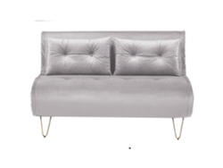 Sofá de 2 plazas BELIANI Vestfold de Terciopelo Gris 130x78x81