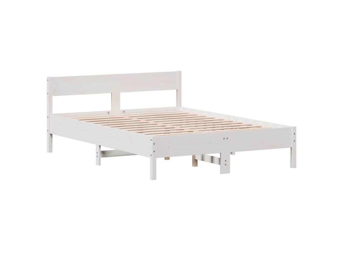 Maison Exclusive - Estructura De Cama Sin Colchón Madera De Pino Blanca 150x200 Cm