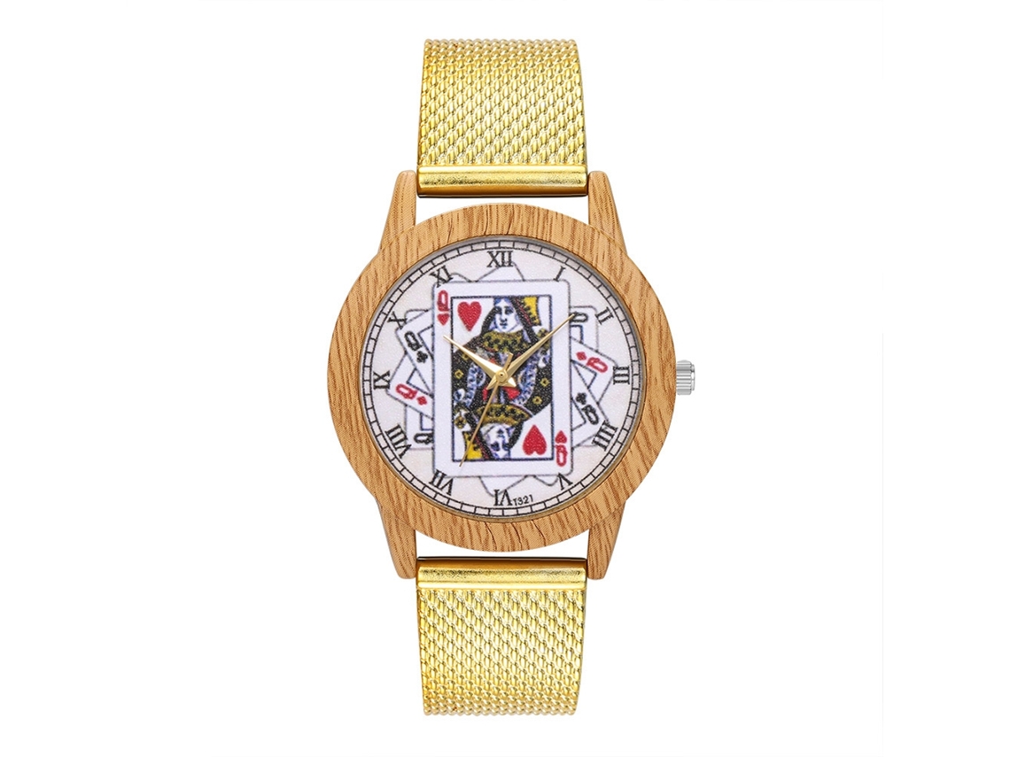 Reloj Analógico De Cuarzo Zhoulianfa Con Brazalete De Malla De Acero Sencillo Y Elegante (dorado)