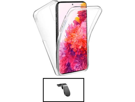 Kit Carcasa + Soporte Magnético L Xiaomi Redmi Note 11 Pro G4M Transparente y Blanco