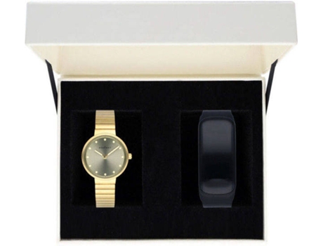Conjunto Reloj + Reloj de Actividad RADIANT Mujer (Acero Inoxidable - Dorado)