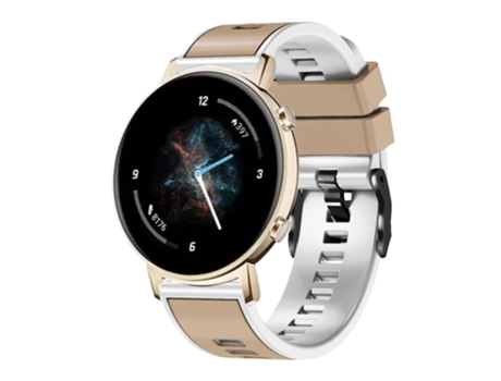 Correa de reloj inteligente para Samsung Galaxy Watch 5 de 40 mm/44 mm de silicona de tela lisa bicolor (blanco caqui)