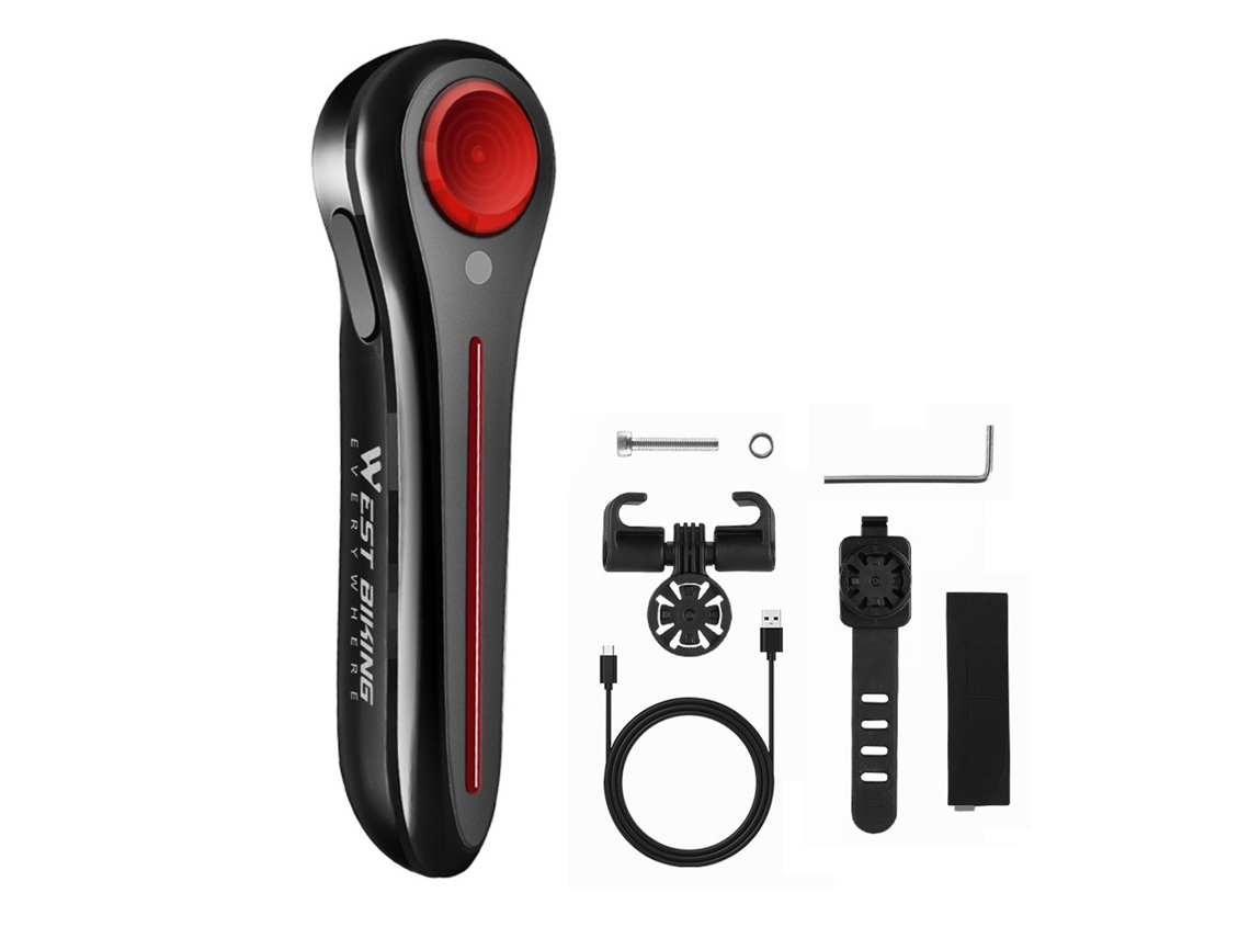 Luz Trasera Inteligente Para Bicicleta Con Detección De Frenado, Led, Recargable Por Usb, Resistente Al Agua Ipx6 Para Uso Nocturno.