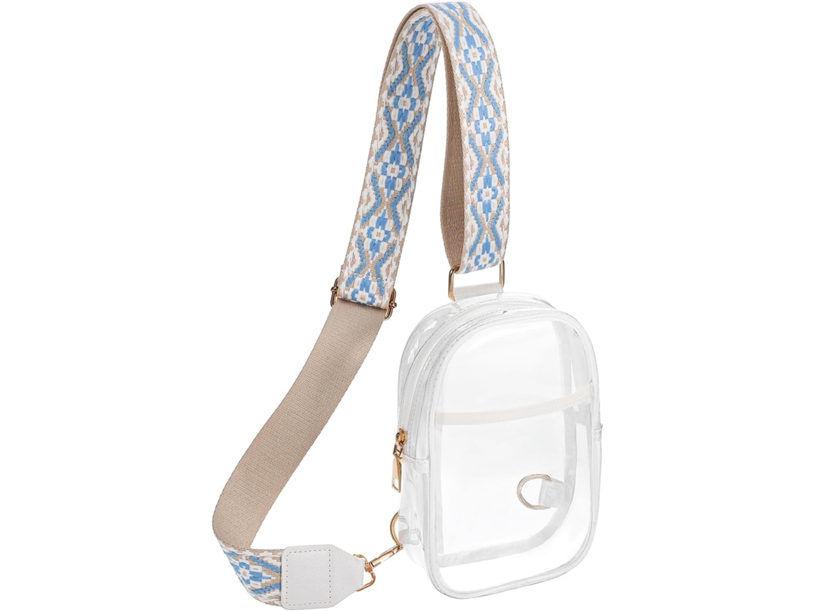 Bolsa Transparente Para Conciertos En Estadios Con Correa Ajustable Para El Hombro: Ligera Y Práctica.