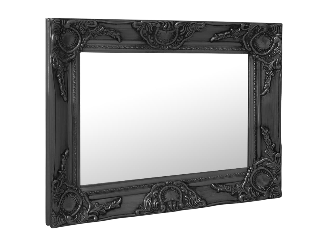 Espejo de pared estilo barroco 50x40 cm Negro HARLANV1