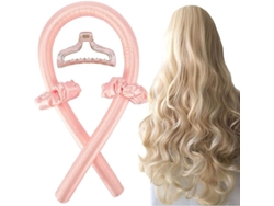 Kit De Extensiones De Cabello Sin Calor Linjou, Kit De Alisado Con Cinta De Seda Para Rizos Sin Dañar El Cabello (rosa)