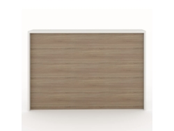 Mostrador de recepción y oficina. Fácil montaje y robusto. Laminado con frontal color Olmo. Fabricado en España. (160x105x50 cm). OFICIT