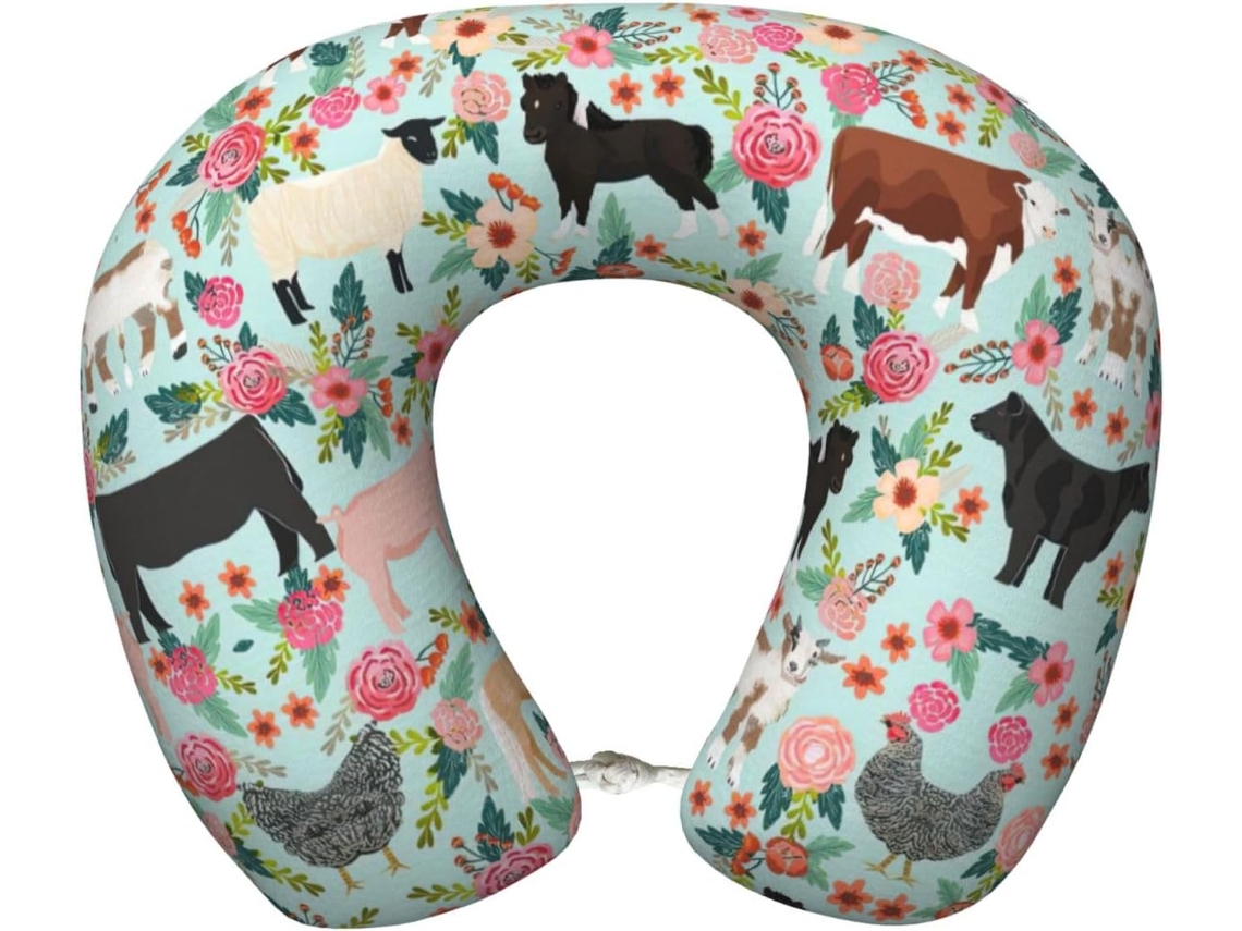 Almohada Viaje Espuma Viscoelástica Poliéster Confort. Soporte Relajación, Fácil