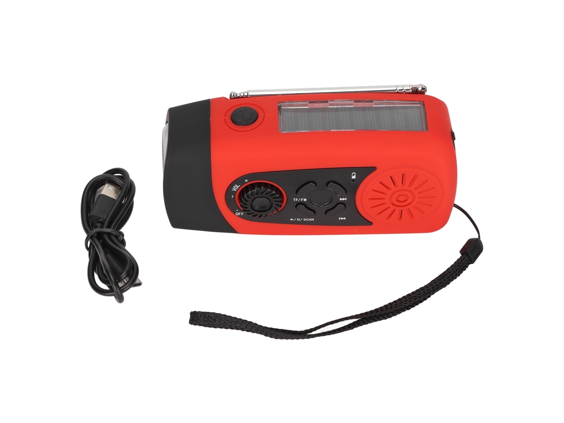 Linterna Radio De Emergencia (alimentada Por Sol Y Manivela De Emergencia) 039t Versión Europea Roja