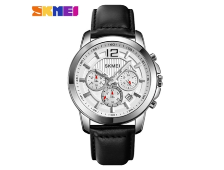 Relojes para hombre Relojes multifunción impermeables para hombre Reloj de pulsera de cuarzo: carcasa plateada y superficie plateada LUUCOZK
