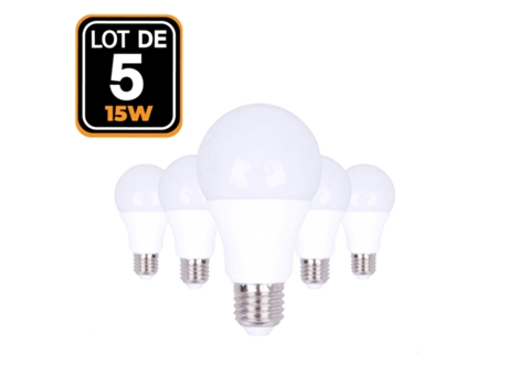 5 Bombillas LED E27 15W Blanco frio 6000K EUROPALAMP