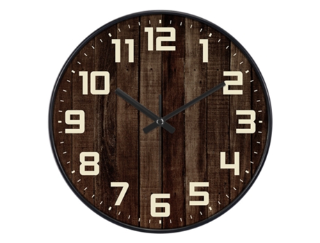Reloj de pared de madera estilo country 12 pulgadas, silencioso