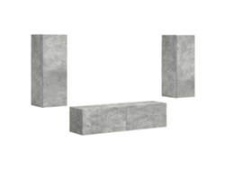 Conjunto de mueble de TV de 2 piezas, madera procesada gris, EXCLUSIVO DE LA CASA