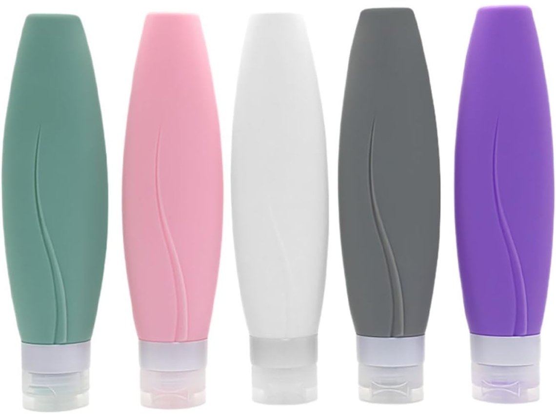 Lot De 5 Petites Bouteilles De Voyage Rechargeables En Silicone 150ml, Portátils Y Étanches