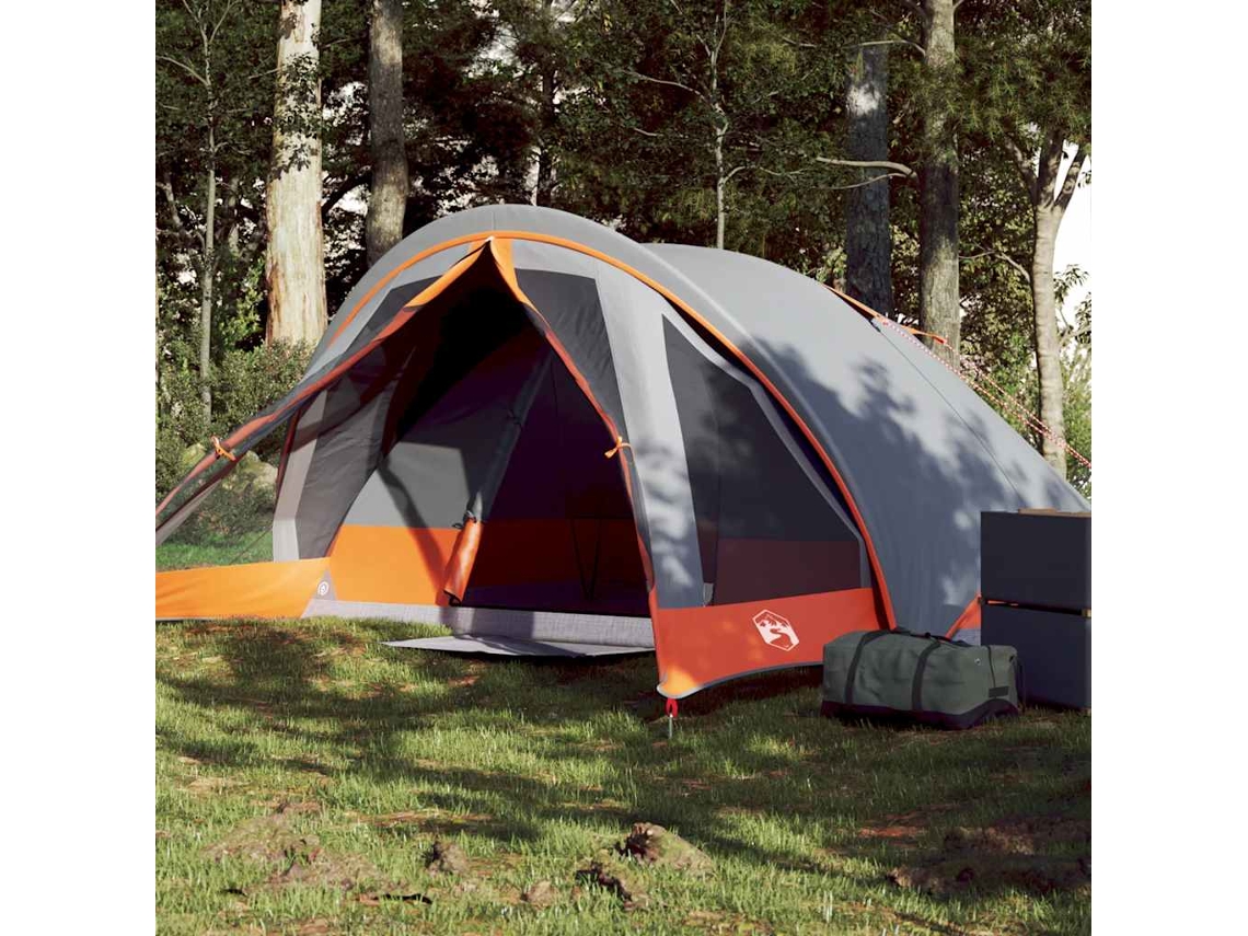 Tienda De Campaña Para 4 Personas Impermeable Gris Y Naranja