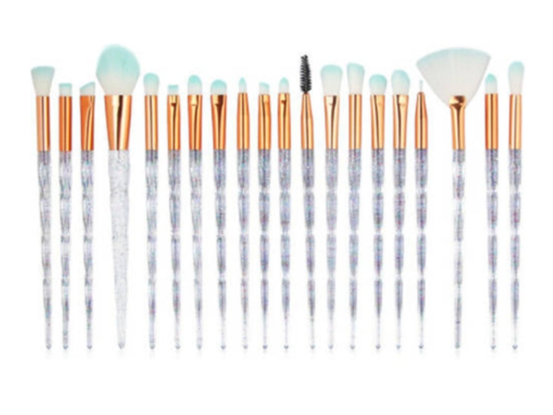 Juego de 20 brochas de maquillaje profesionales Gusshious White Powder Rubor Sombra de ojos