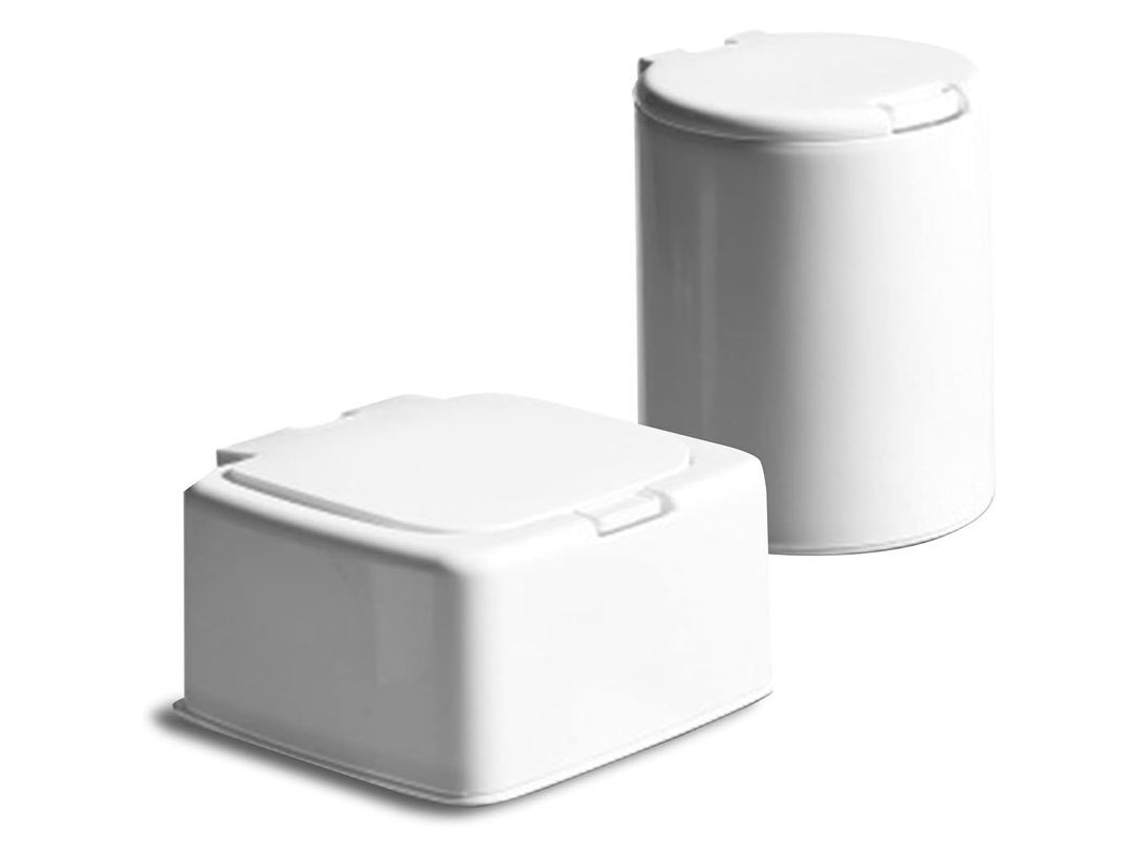 2026-2 Dispensador de hisopo de algodón con tapa para salón, dormitorio, baño, cuadrado y redondo