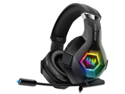 Auriculares para juegos GS450 con cable para PC, mando de PS4/PS5, negros (iluminación RGB) + cable adaptador divisor 1 a 2