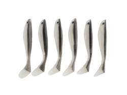 6pcs Cebo De Pesca Suave 10cm Cola T Silicona Bicolor Para Agua Salada Y Dulce