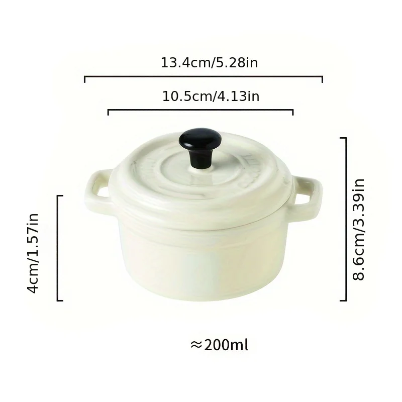 Bol De Cerámica Con Tapa (amarillo Claro), Mini Bol Con Dos Asas, Bol Pequeño De 200 Ml.