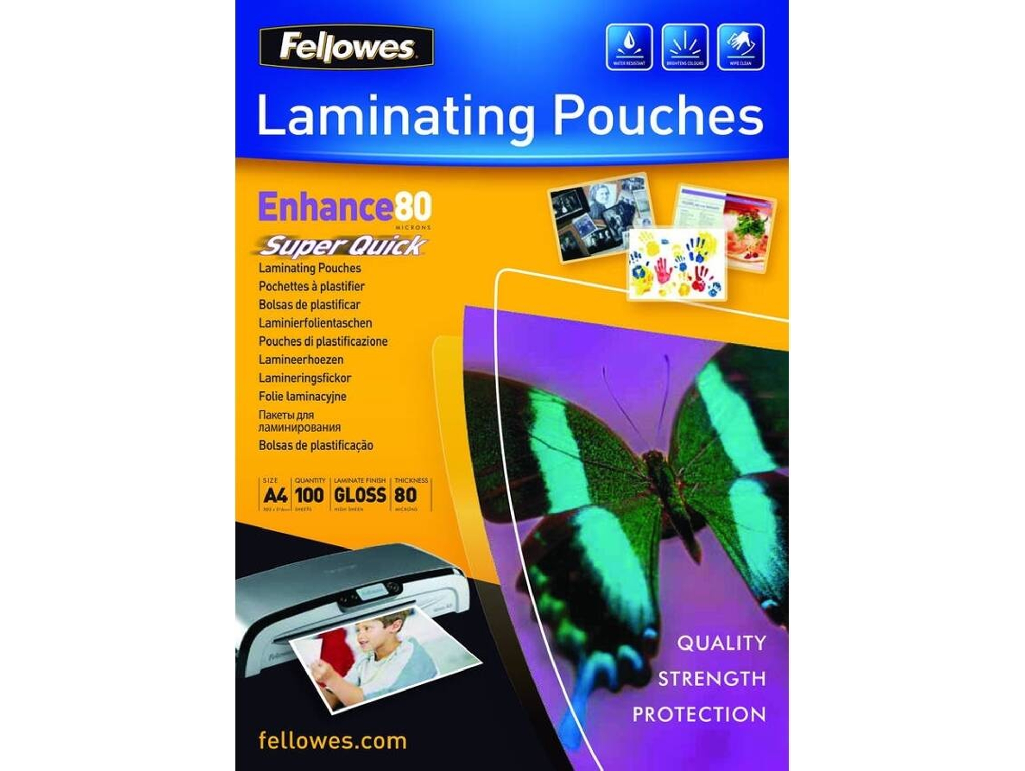 Fundas de Plastificar FELLOWES 5440001 Transparente (100 un - A4)