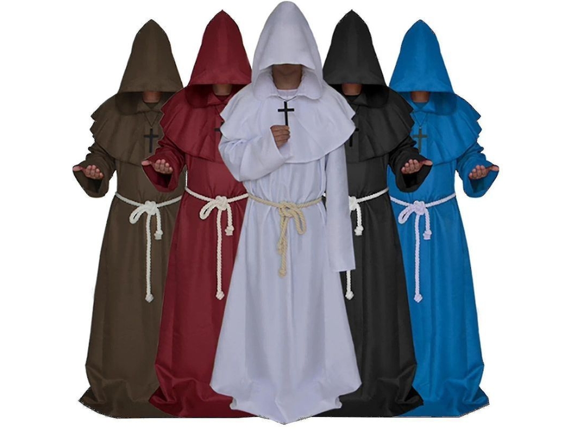 2026-ropa De Monje Adulto Con Capucha Capa Fray Medieval Sacerdote Para Carnaval Halloween Fiesta Cosplay