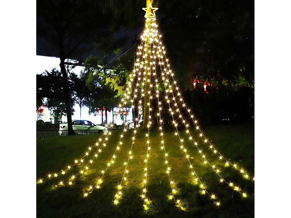 Adornos navideños para exteriores, luces en forma de estrella, cadena de árbol, luces de hadas para decoración de Patio, jardín y patio CHRUI