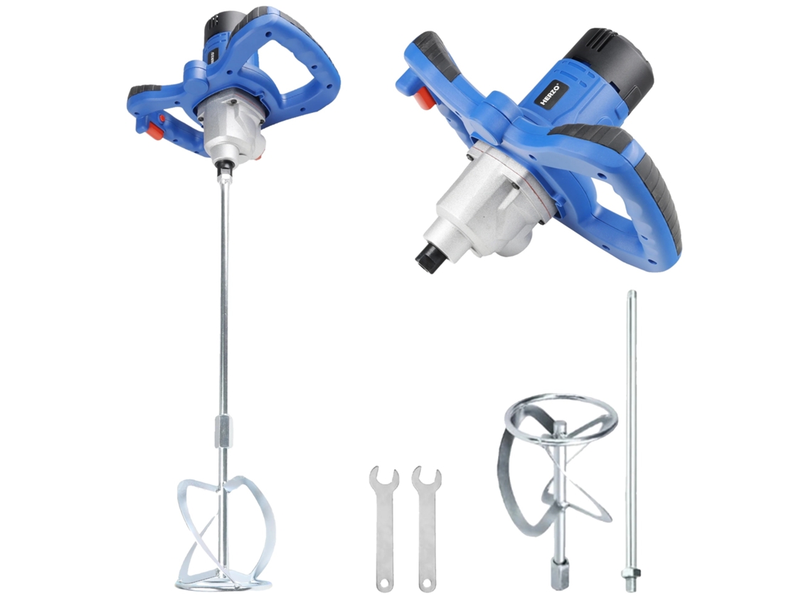 Batidora eléctrica, 1300 W de potencia, velocidad de 0 a 680 rpm, mango ergonómico, color azul, UE