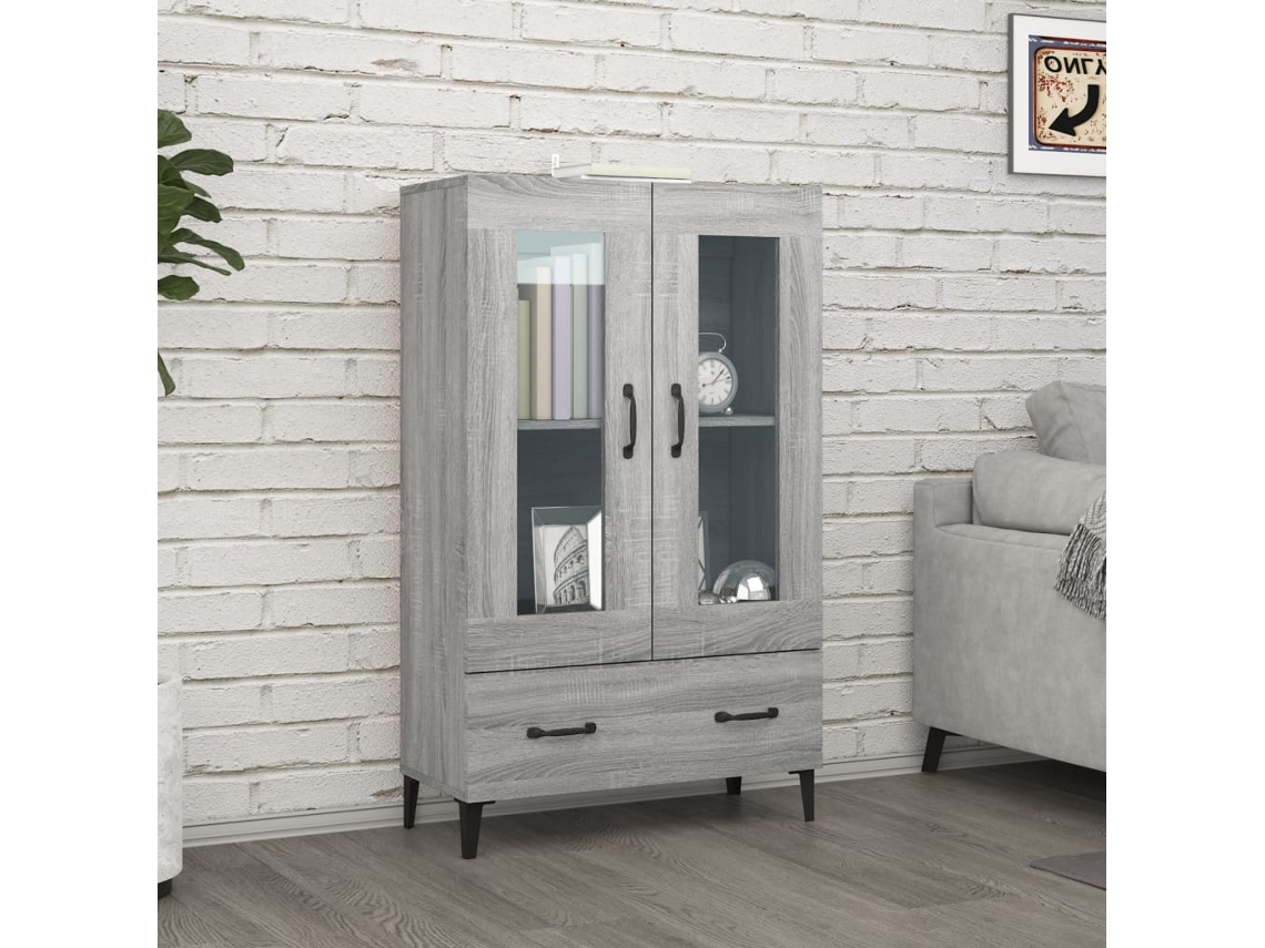 Lovely Home Armario Alto 70X31X115 Cm Madera Procesada Gris Sonoma