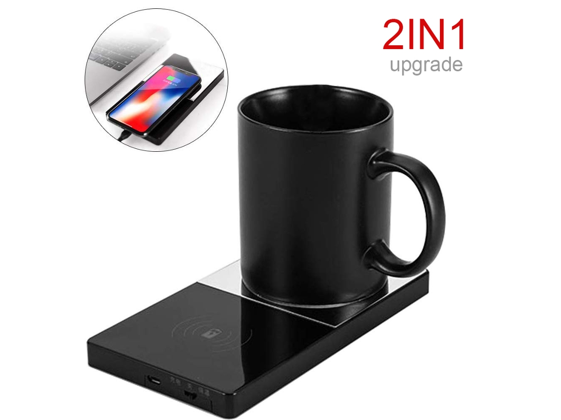 Calentador de tazas USB (calentamiento y carga inalámbricos)