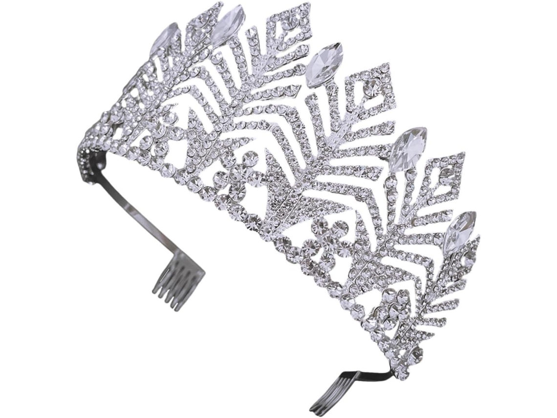 Diadema Mariée Corona Baroque En Strass Plateado, Diadème Élégant Pour Coiffure De Mariage, Bal