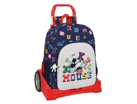 Mochila Escolar Con Ruedas Clubhouse de Mickey Mouse Solo Un Azul Marino Azul 33 x 42 x 14 cm