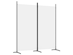 Biombo separador de ambientes, 2 paneles, 175 x 180 cm, tela blanca y planchado, Dec030709
