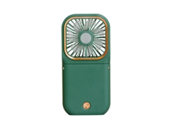 Ventilador USB Brilvibera, verde, silencioso, recargable, 5000 mAh, plegable
