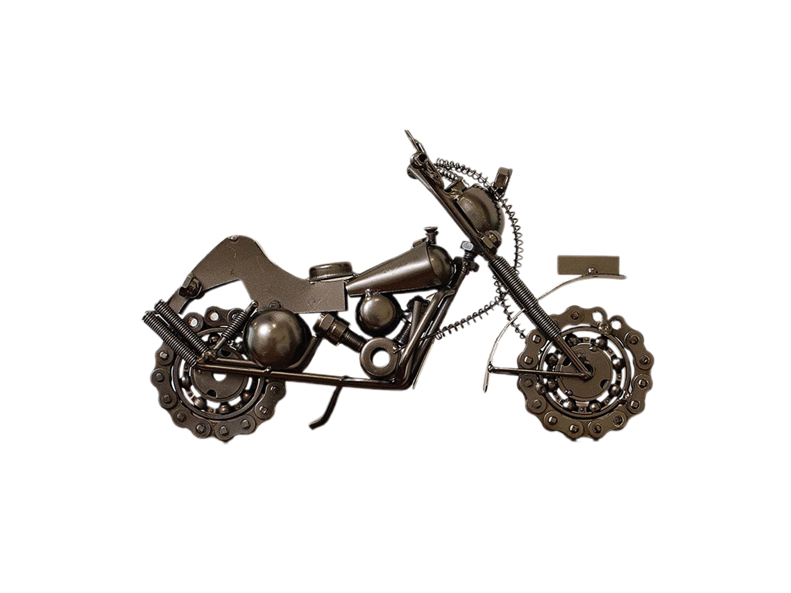 Modelo de motocicleta de hierro estilo retro para decoración de mesa 1031