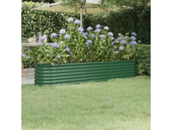 Jardinera elevada de acero recubierta de polvo verde (224 x 40 x 36 cm) DKD Home Decor