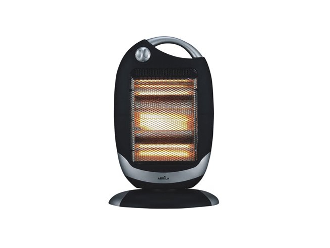 Estufa Eléctrica 1200w Negro Plata 3 Potencias Oscilante 3 Elementos Asa Antivuelco 52x33x25cm Candente