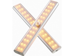 Lámpara Led Recargable Con Sensor De Movimiento, Luz Inalámbrica Para Armarios, Luz Blanca Cálida De 3000k (2 Unidades)