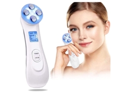 Dispositivo de belleza ultrasónico 6 modos Cuidado de la piel con luz LED Antiarrugas Antienvejecimiento Rejuvenecimiento del acné Blanco YEMAESRE