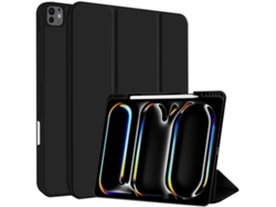 Capa Para Ipad 11 (a16) 11 Polegadas Com Ranhura Para Caneta Em 3 Dobras Preta