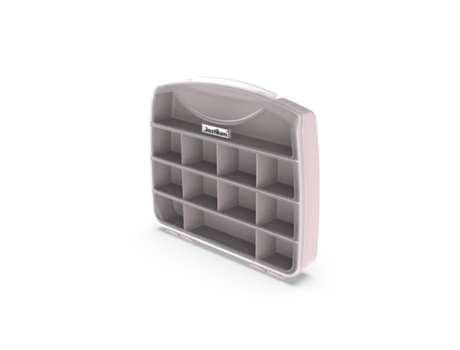 PLASTIKEN Titanium - Maletín Organizador de 25 cm con 12 Compartimentos. Rosa